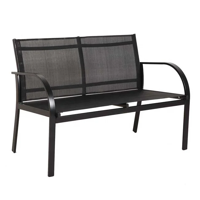 
Простой дизайн, 4 шт., стальной стул-слинг, стальной стеклянный стол, набор садовой мебели 