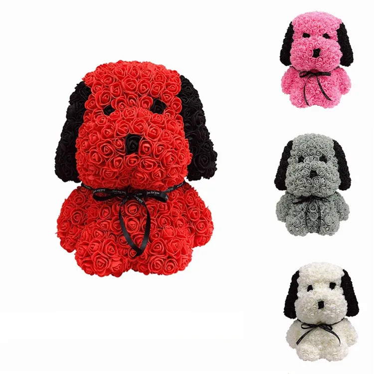 Wholesale Mothers Day Valentine Day Wedding Best Wishes Luxury Gift Musical Rose Bear Eternal Roses In Pvc Acrylic Jewelry Box