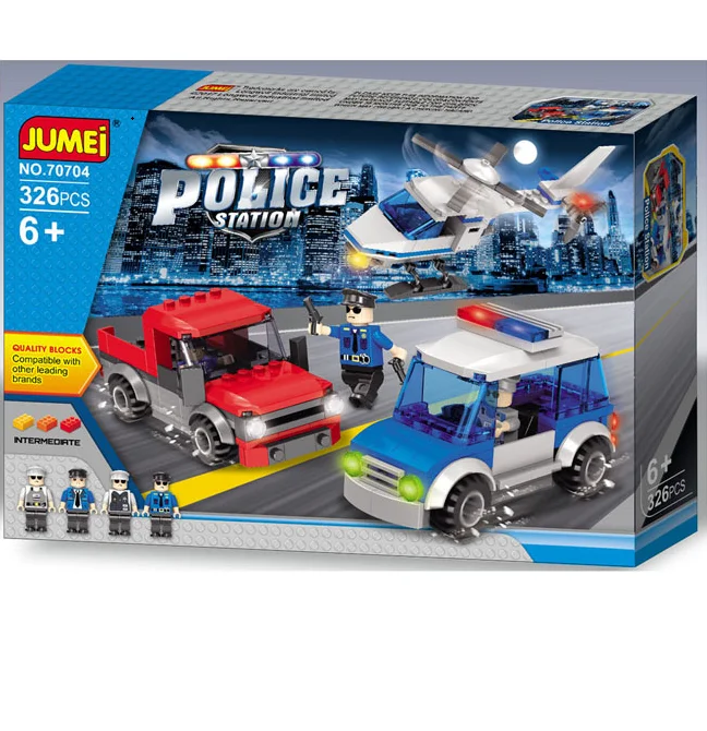 
Обучающие пластиковые полицейские строительные блоки, совместимые с Lego игрушки для детей 