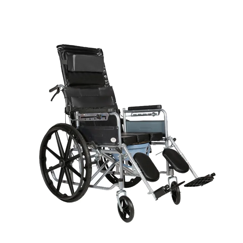 Wholesale Hot Sale Thickened Steel Wheelchair Folding Portable Toilet For Elderly Medical Handicap Patients Wheeled Chair