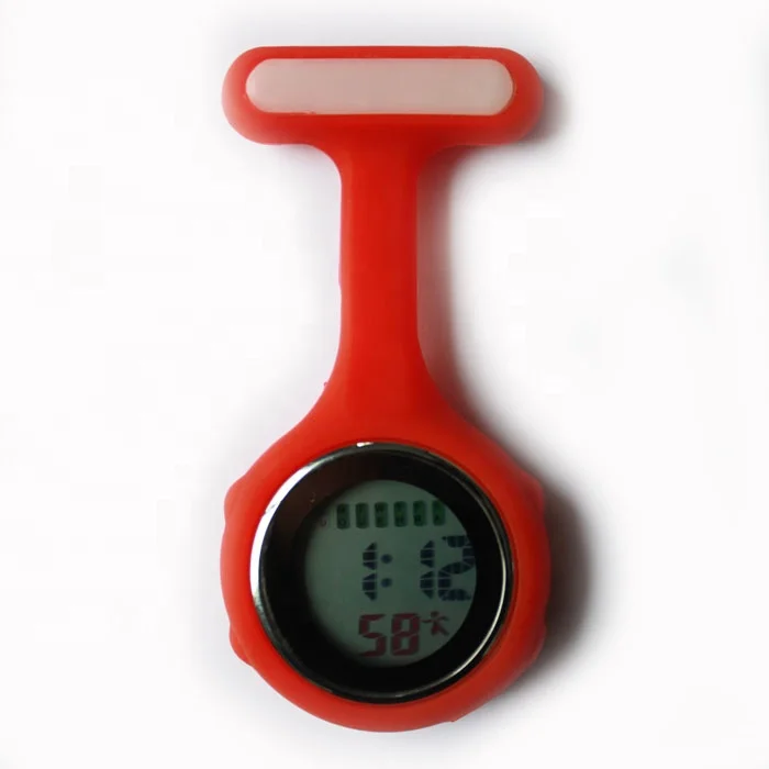 Силиконовая цифровая медсестра карманные часы будильник фон свет водонепроницаемый красочный