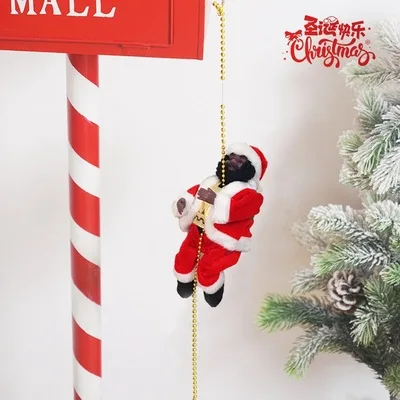 Новый Рождественский подарок H41, электрическое украшение в виде лестницы Санта-Клауса, Рождественское украшение, музыкальная электрическая плюшевая игрушка в виде Санта-Клауса