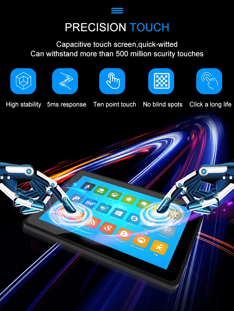 VESA настенный планшет android 10,1 дюймов wifi водонепроницаемый промышленный емкостный сенсорный ПК