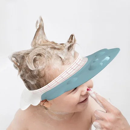 Детская шапка для душа, биоразлагаемый пластик, роскошная, Экологически чистая, многоразовая, регулируемая, водонепроницаемая, детская шапка для душа