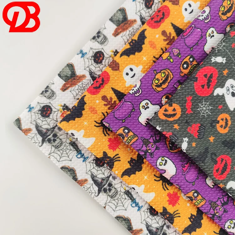 Хэллоуин дизайн Нет MOQ пуля ткань оптовая продажа вязальная ткань цифровой печати для платья и бантов