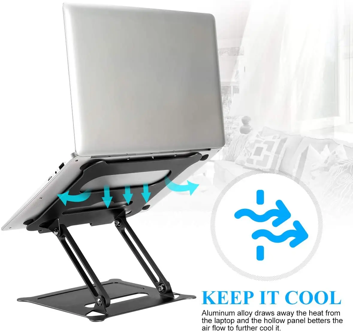 
Подставка-держатель для ноутбука, регулируемая Портативная подставка для ультрабука для MacBook Air Pro / Dell / HP/Lenovo, складная подставка 