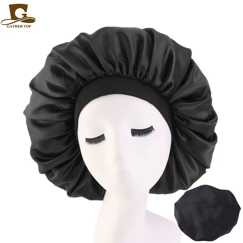 
 Модная шелковая длинная головная повязка большого размера, женская кепка для сна, эластичная лента, разноцветные аксессуары для волос, Оптовая продажа  