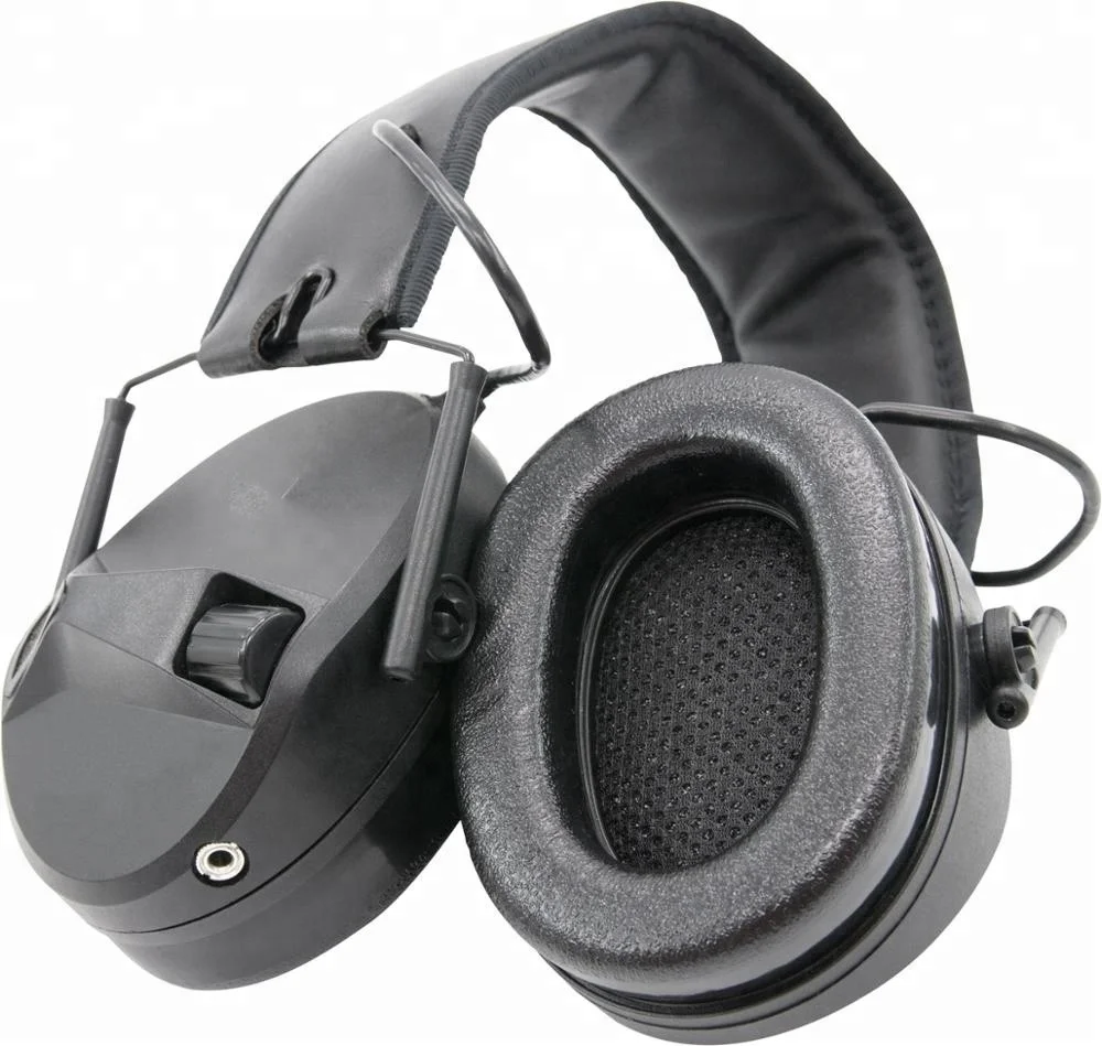 Черные звуковые электронные слуховые защитные наушники с наушниками для стрельбы 22 дБ