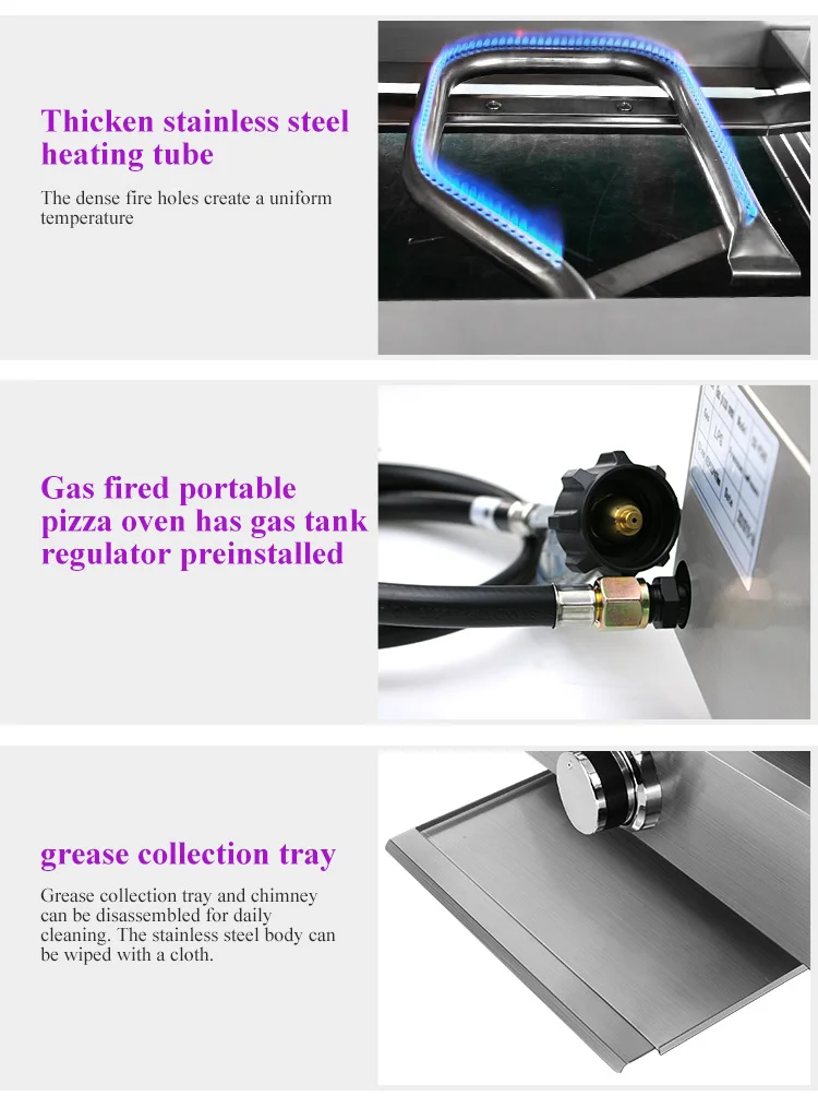 CG-P340 stainless steel gas-fired pizza oven details