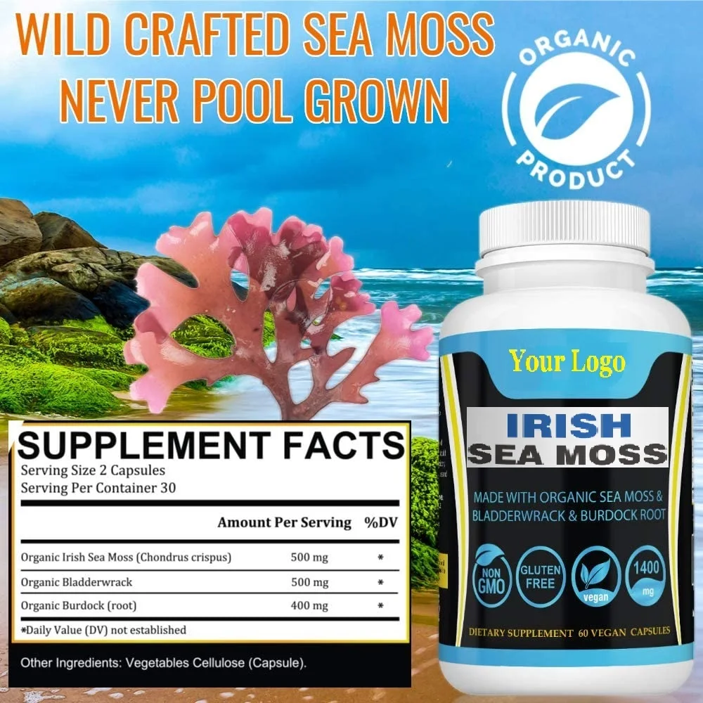 
Высококачественные органические ирландские морские капсулы для вегетарианцев с корнем лопасти для здоровья кожи 