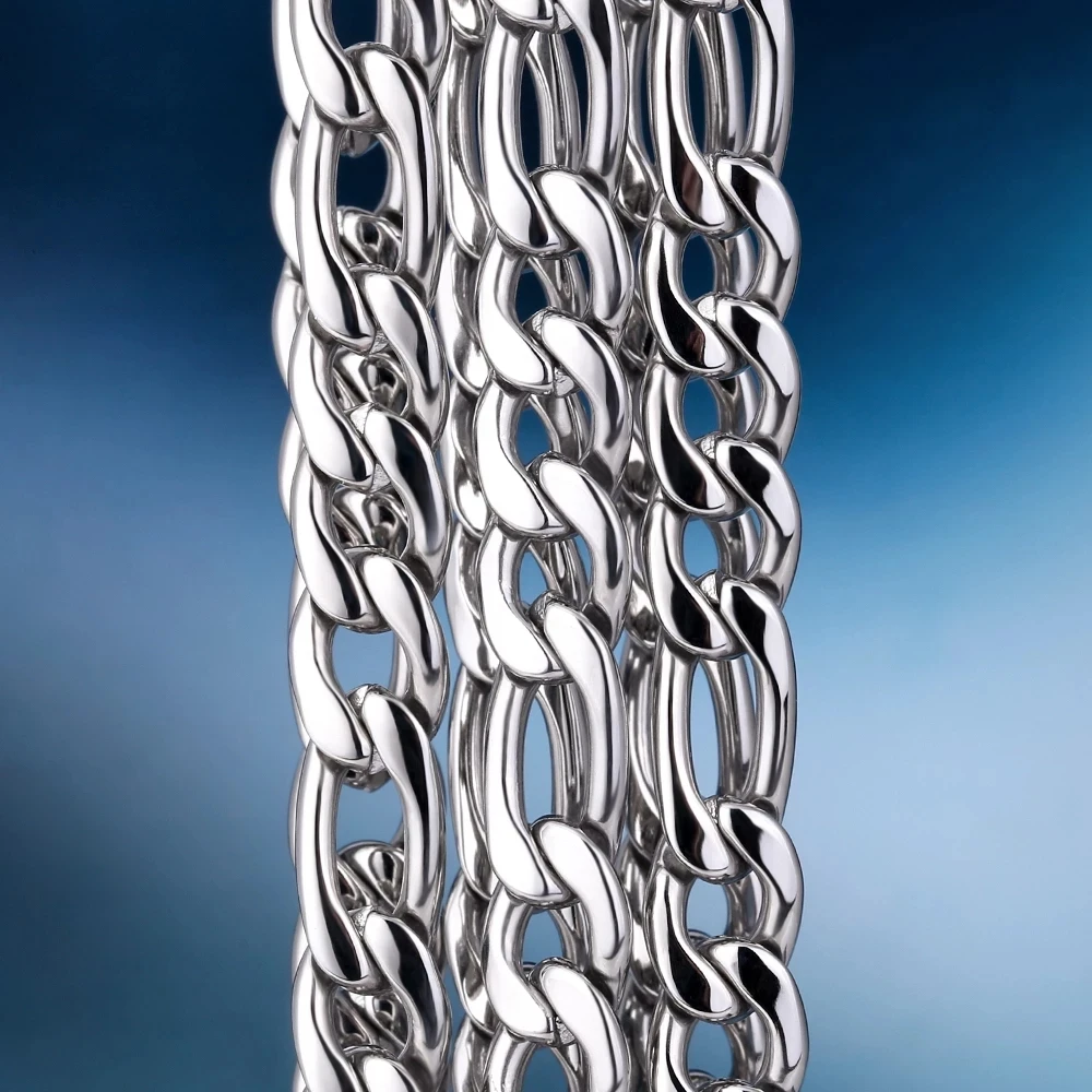 
 KRKC & CO хип-хоп оптовая торговля цепочка ожерелье хорошее качество 7 мм нержавеющая сталь Фигаро Цепь  