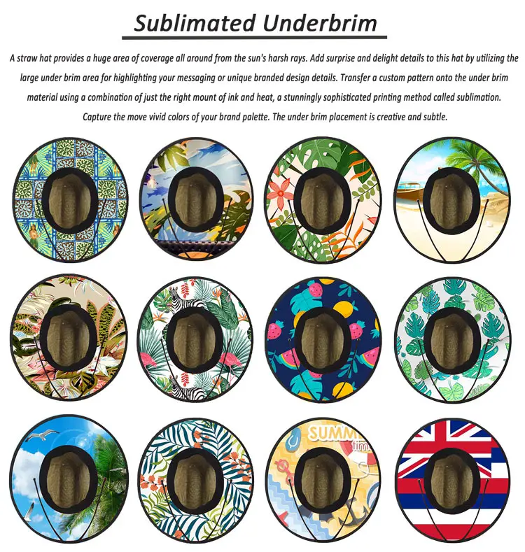 straw hats with logo