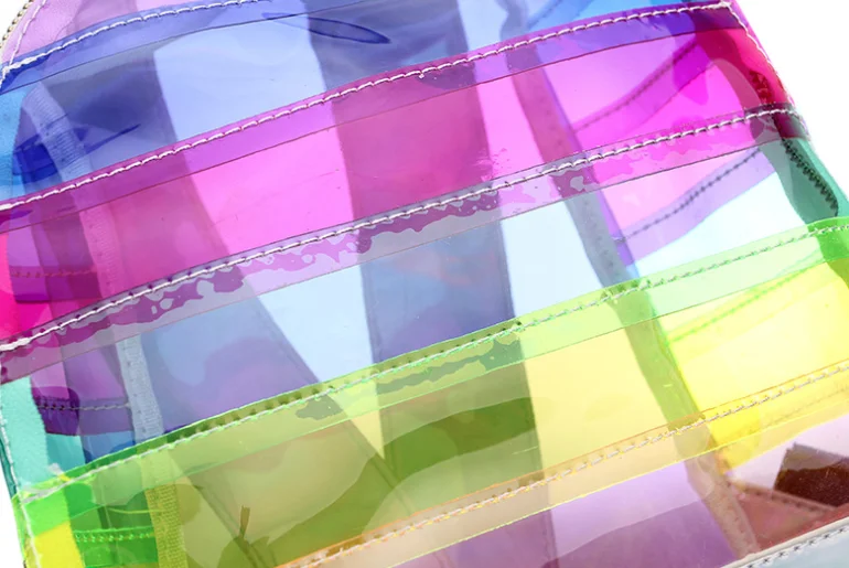 Голографический лазерный прозрачный Мини Рюкзак Водонепроницаемые рюкзаки с регулируемыми лямками