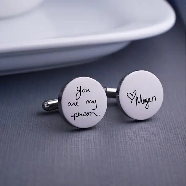 engraved initial cufflinks