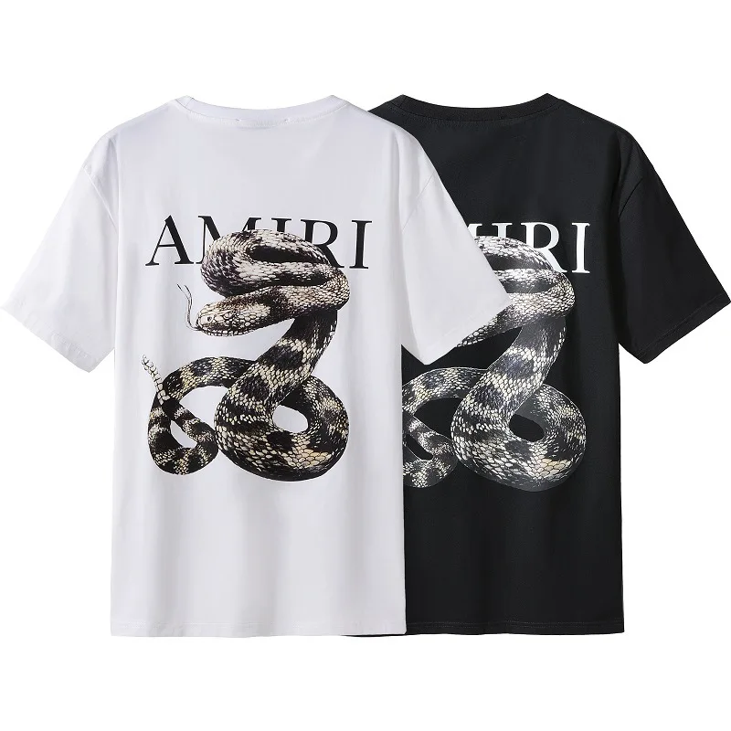 
 High Quality Original Amiry Snake Shirt Custom 100% Cotton T-shirt for Men and Women  