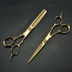 Золотые профессиональные ножницы для стрижки волос Парикмахерские ножницы для парикмахерской и личной гигиены