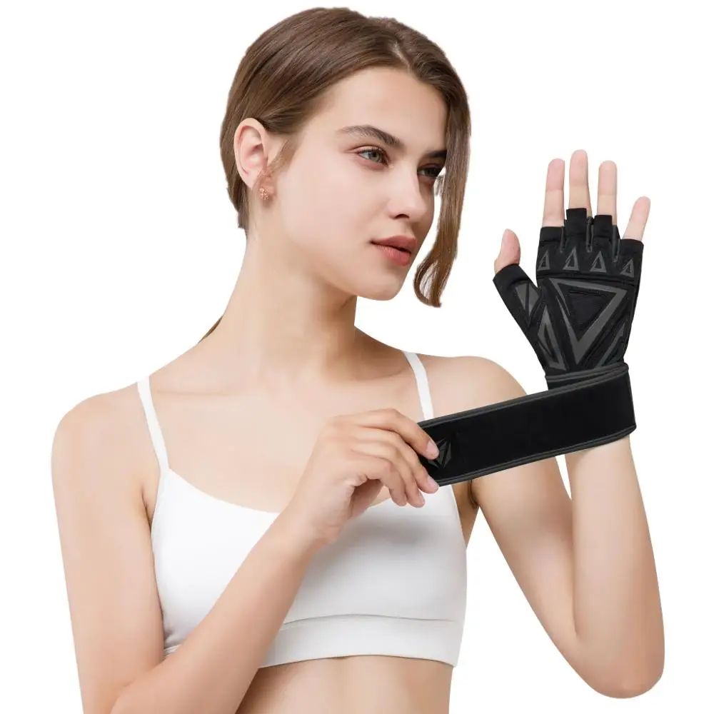 
Анти-slip дышащие Половина Finger Фитнес спортивной подготовки для тяжелой атлетики для тренировок и занятий в спортзале, перчатки withband 