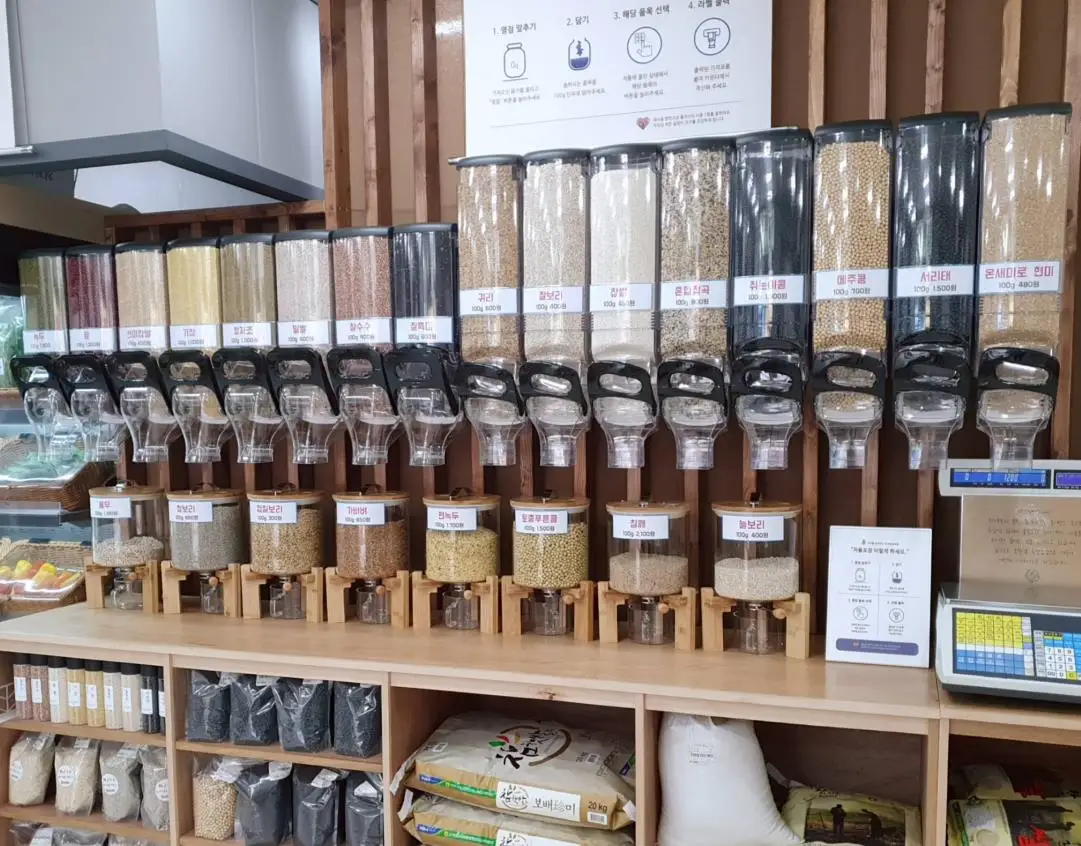 Store display bulk nuts dispensers for zero waste shop cereal dispensers