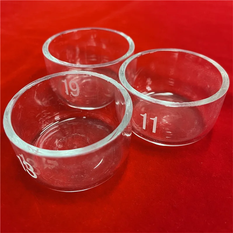 Круглая прозрачная кварцевая тарелка для полировки с пескоструйными цифрами