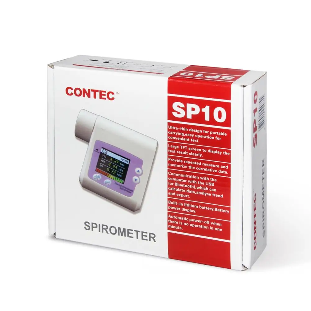 
Медицинский простой портативный Спирометр CONTEC SP10 по низкой цене 