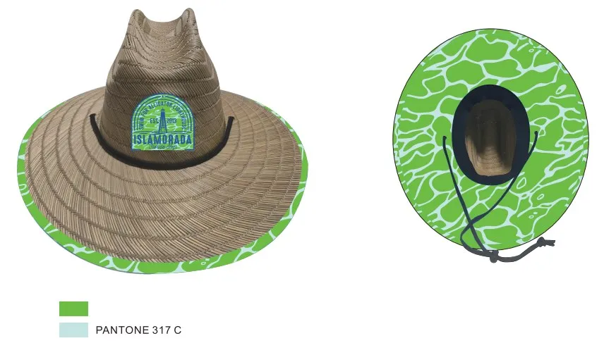 custom embroidered straw lifeguard hats