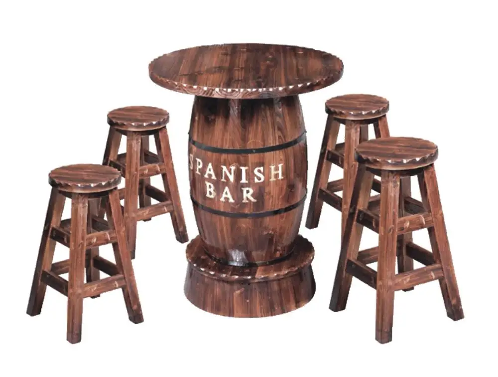 
Новый продукт, деревянный стол в форме бочонка, стул для бара 