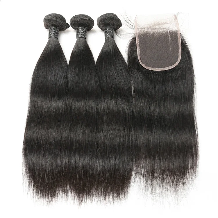 Drop Shipping cheap 3 bundles of Brazilian 100% virgin human hair and 4x4 closure wholesale frontal lace closure with bundles