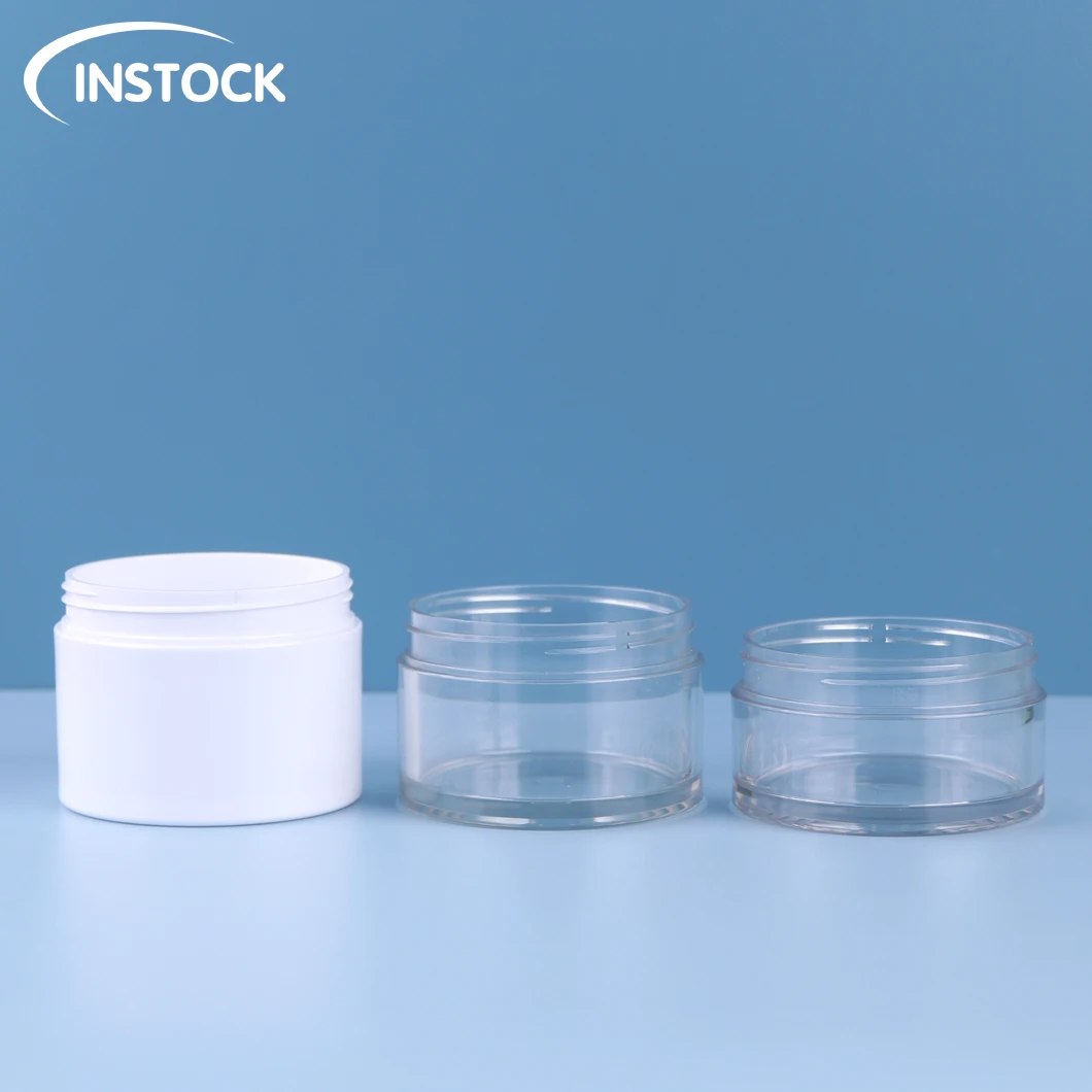 Instock Facemask Cosmetic Container with Wooden Lids Packaging Bottle 80ml 100ml 120ml Eye Face plastic Cream Cans Cosmetic Jar