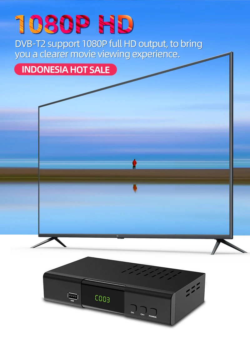 1080P MPEG 4 DIGITAL EWS DVB T2 SET TOP BOX
