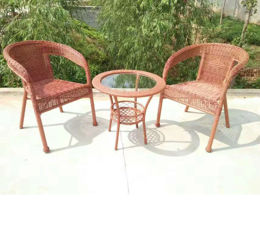 Наружная садовая мебель с металлической рамой, набор пластиковых ротанговых стульев