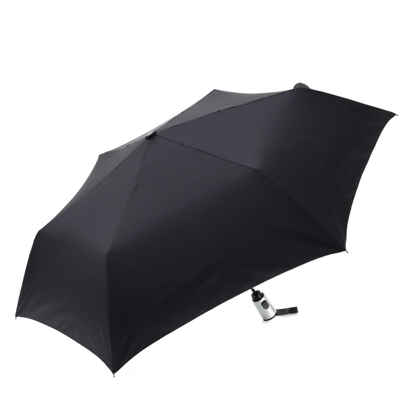 Small pocket size silver coating inside folding compact black summer UV umbrella