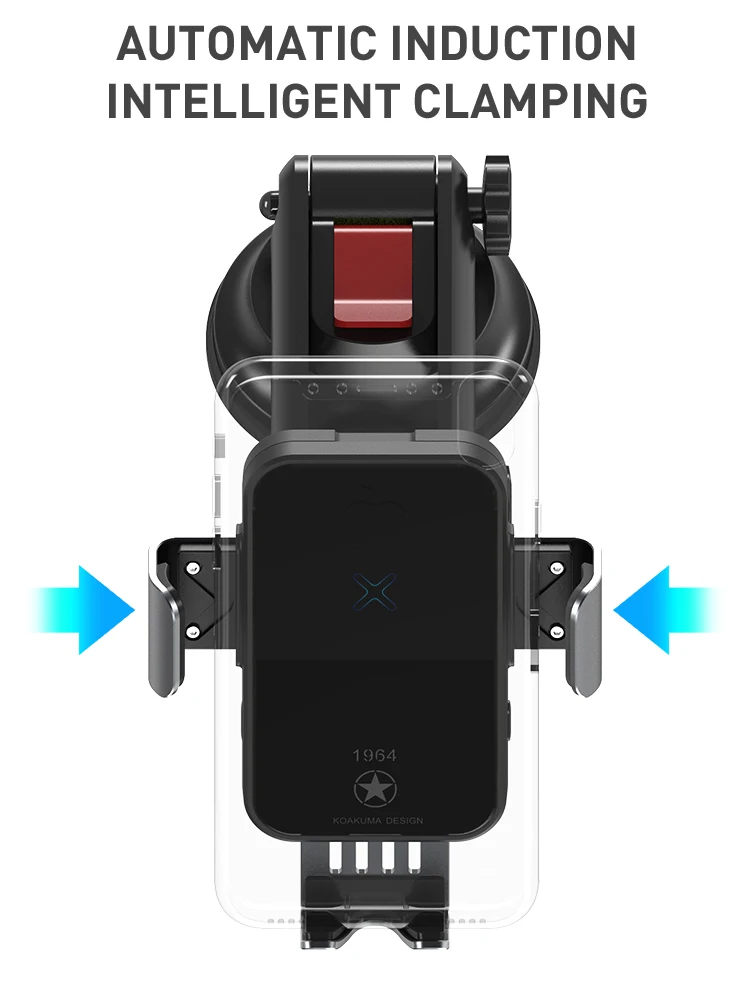 2021 KC Qi Standard 15W Fast New Electric Car Phone Holder 10W Wireless Quick Charger Car Mount Mobile GPS Stand