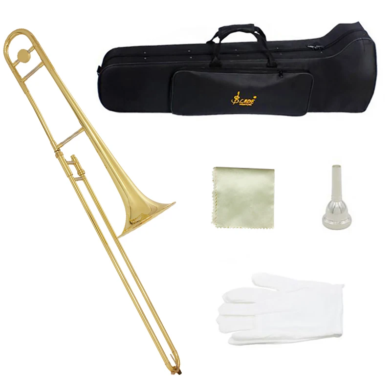 
 SLADE Золотой лаковый Профессиональный музыкальный инструмент Bb альт латунный тромбон с аксессуарами сумка футляр  