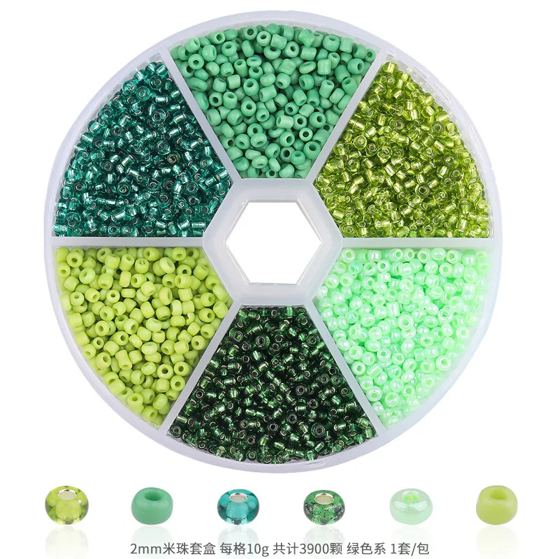 2mm 6color Box Japanese Miyuki Galvanized Dyed Colors Glass Delica Seed Belly Beads Charm Waist Bead
