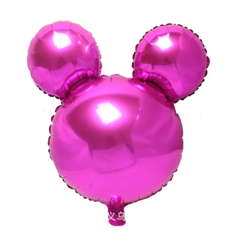 Pretty Monochrome Cartoon Mouse Head Shape Aluminum Foil Balloons For Decoration