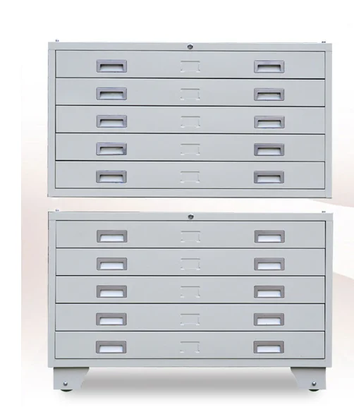 Metal A0 Paper Map Cabinet Plan 5 Drawers Filing Cabinet Steel A1 Paper File Drawing Storage Cabinet