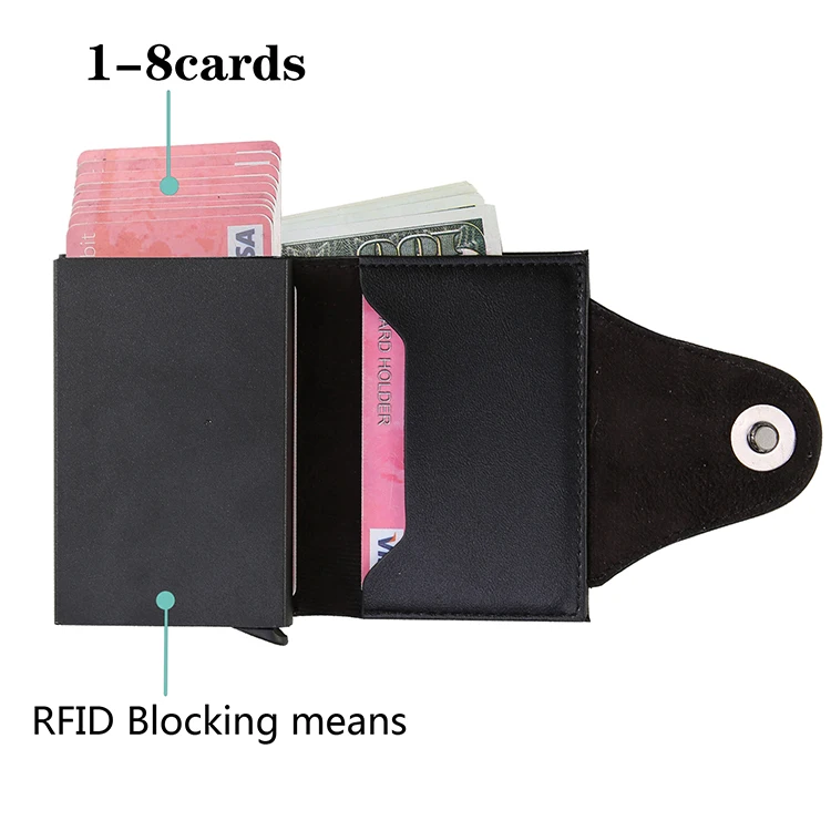 Заводской индивидуальный OEM дизайн большой емкости RFID Блокировка кожаный имя Кредитная карта кошелек