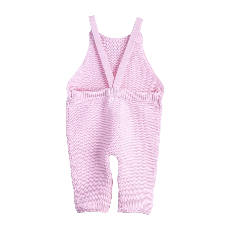 Новейший дизайн розовые вязаные детские брюки из 100% хлопка в рубчик для