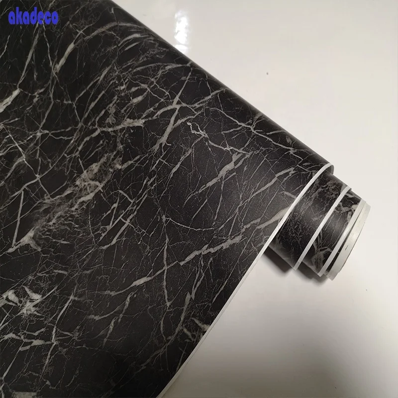
CE akadeco Классический черный цвет водонепроницаемый мраморный гранит самоклеящаяся пленка контактная бумага ПВХ обои для стены и столешницы 