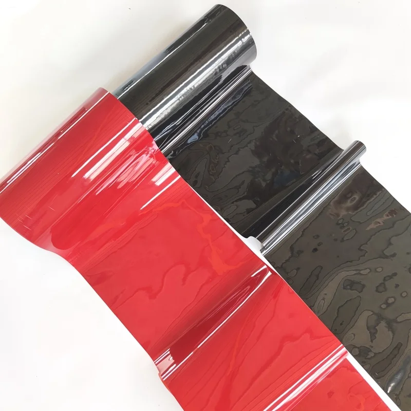 Черно-красная серия, высокая глянцевая однотонная ПВХ вакуумная пленка, дизайн для декорирования