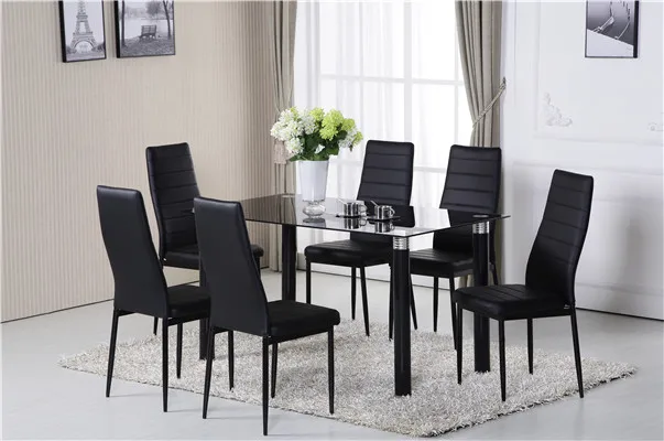 
Современный дизайн, стулья из ПВХ на 6 сидений с порошковым покрытием, мебель для столовой 