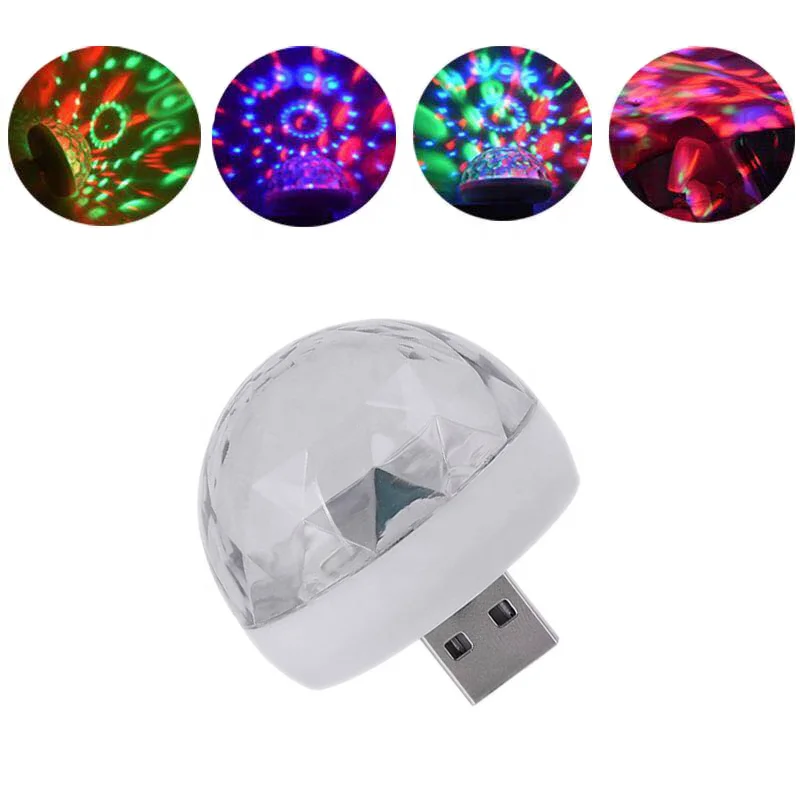 
Светодиодный маленький волшебный шар для светодиодной сценической подсветки, управление звуком для вечеринки, мини-шар с USB-разъемом, освещение для дискотеки 