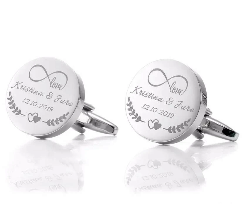 engraved initial cufflinks