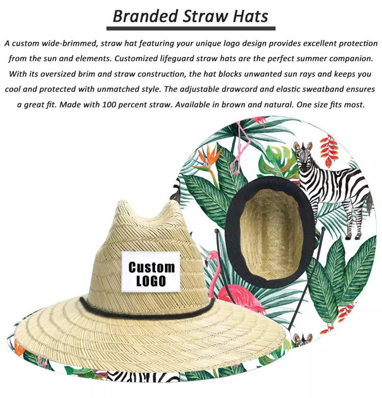 straw hats with logo