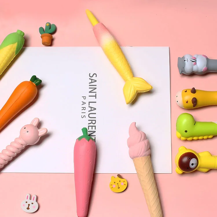Индивидуальные милые Мультяшные декомпрессионные пластиковые цветные гелевые ручки kawai для маленькой девочки 0