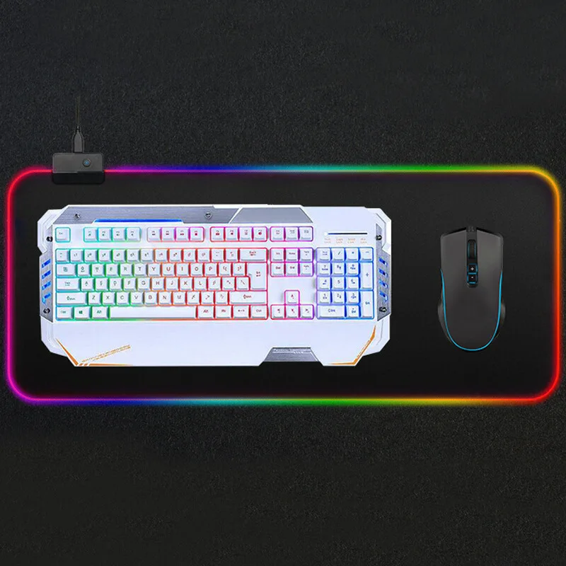 Новое поступление, водонепроницаемый резиновый Расширенный игровой RGB коврик для мыши YLW, пользовательский светодиодный коврик для мыши