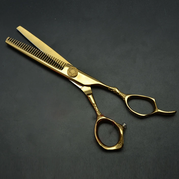 Золотые профессиональные ножницы для стрижки волос Парикмахерские ножницы для парикмахерской и личной гигиены