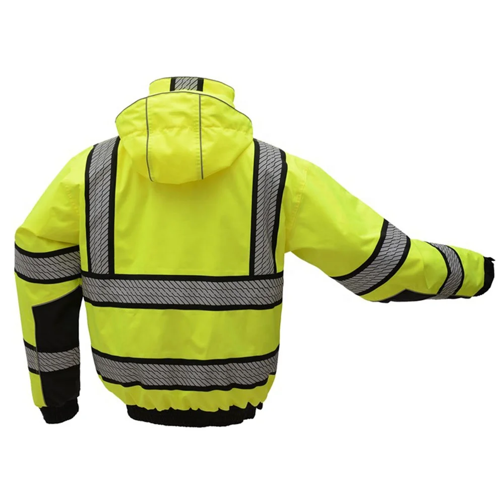 3-в-1 оптовая продажа hi vis безопасная куртка-бомбер желтая куртка для безопасной работы с химическими веществами; Зимняя куртка