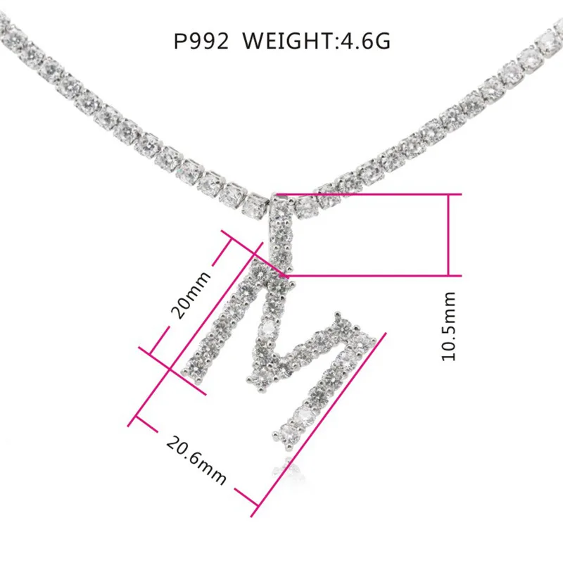 
 Изготовленное на заказ серебряное теннисное персонализированное имя чокер подвеска с буквой инициала ожерелье для женщин дизайн в wuhzou foxi ювелирные изделия  