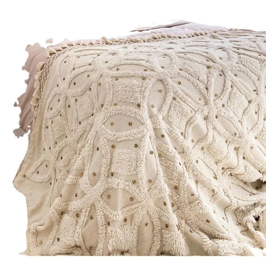 Высококачественный и роскошный помпон ручной работы из хлопчатобумажной ткани декоративный бросок